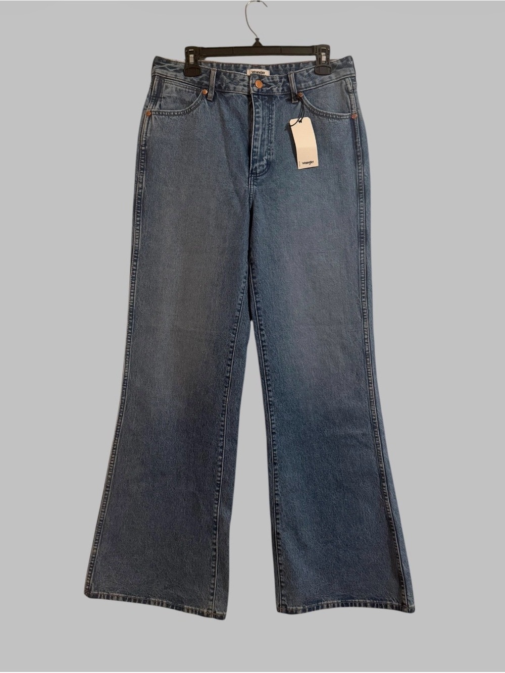 Wrangler Medium Blue Wide-Leg High-Rise Jeans